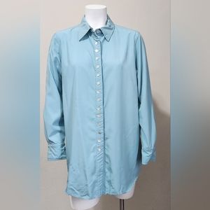 Soft Surroundings Womens Blue Casual Top Blouse Sz M